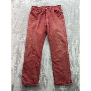 Levis 501 Y2K Jeans Mens Sz 32x30  Straight Maroon Button Fly Work Denim Grunge
